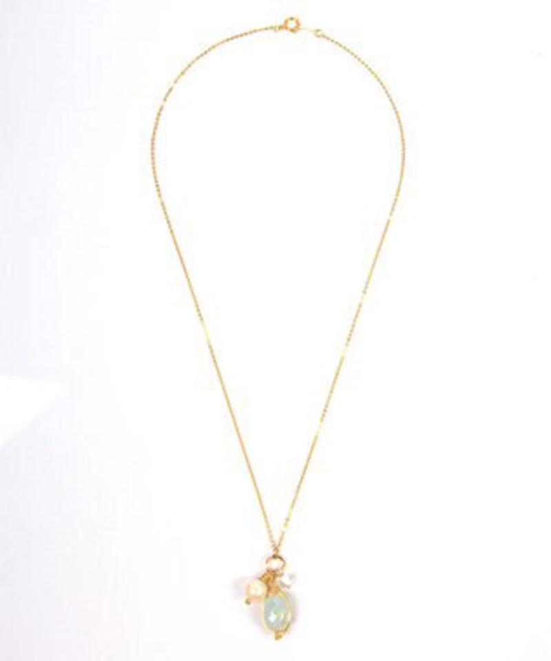 【春のパステルカラー】K14GF アクアマリン×パールネックレス