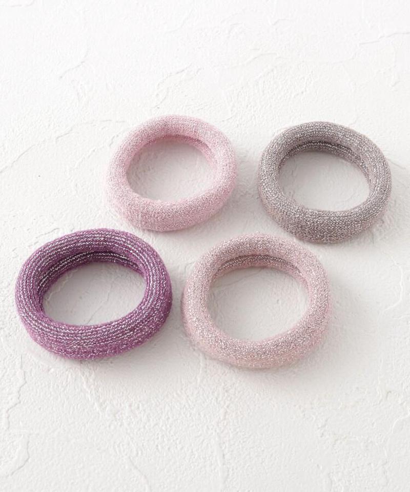 ラメニットヘアゴム4点セット