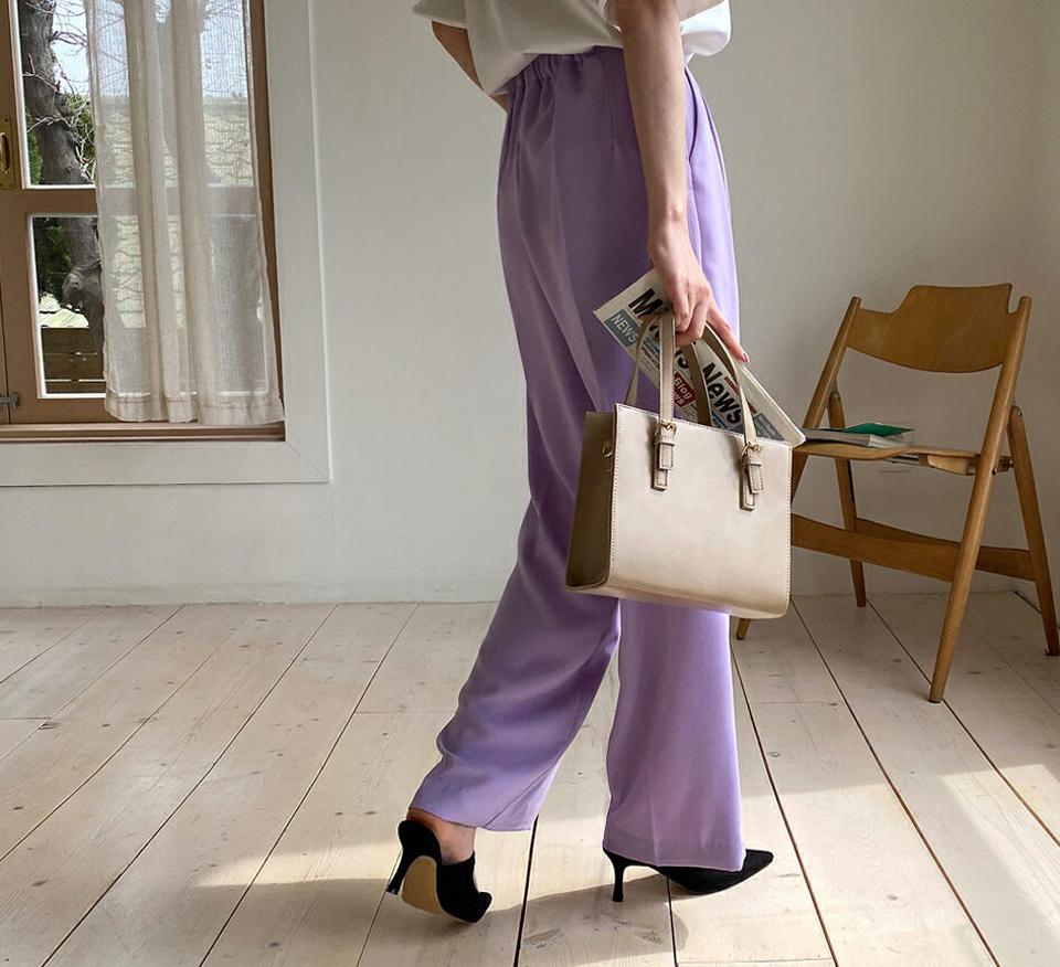 タックワイドスラックスパンツ・全5色・t67754 レディース 【pt】 スラックス パンツ ズボン ロングパンツ 長ズボン ワイド ワイドスラックス 単色 無地 シンプル オフィスカジュアル 春 秋 韓国 ファッション ハイホリHIHOLLI