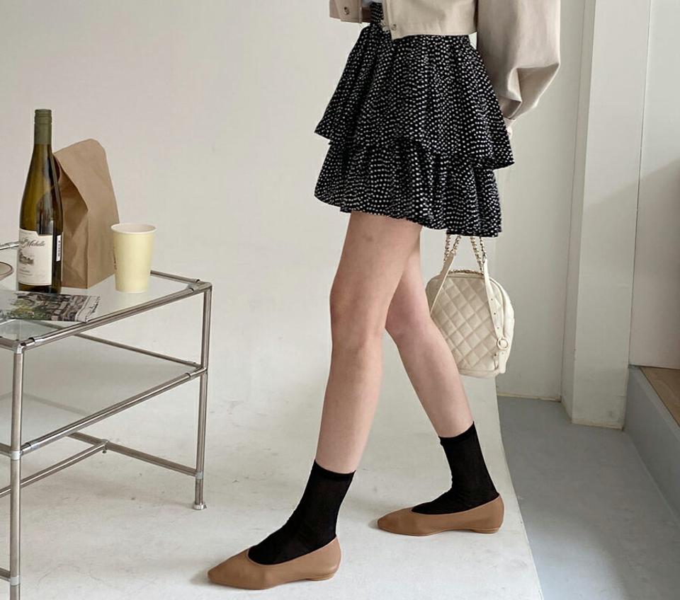 ドットティアードミニスカート・全3色・t61855 レディース 【sk】【韓国 ファッション ボトムス スカート ミニ ミニスカート ドット ガーリー ティアード ゴム ラップ調 パターン 体型カバー カジュアル 夏 春】