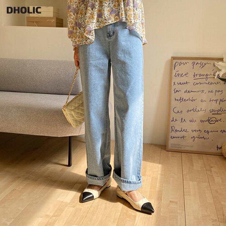 ハイウエストロングデニムパンツ・全3色・t61852 レディース 【pt】【韓国 ファッション ボトムス ロング ロングパンツ デニム デニムパンツ ウォッシュド ハイウエスト 足長 美脚 体型カーバー 10分丈 十分丈 カジュアル デイリー 夏 春】