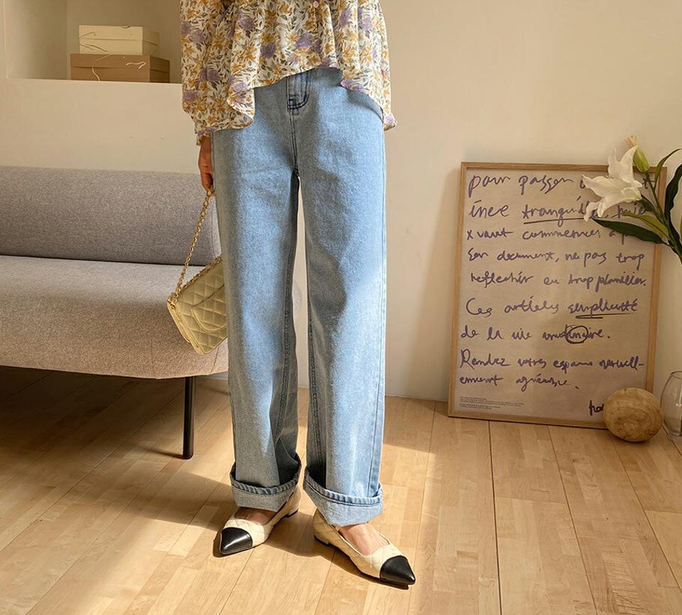 ハイウエストロングデニムパンツ・全3色・t61852 レディース 【pt】【韓国 ファッション ボトムス ロング ロングパンツ デニム デニムパンツ ウォッシュド ハイウエスト 足長 美脚 体型カーバー 10分丈 十分丈 カジュアル デイリー 夏 春】