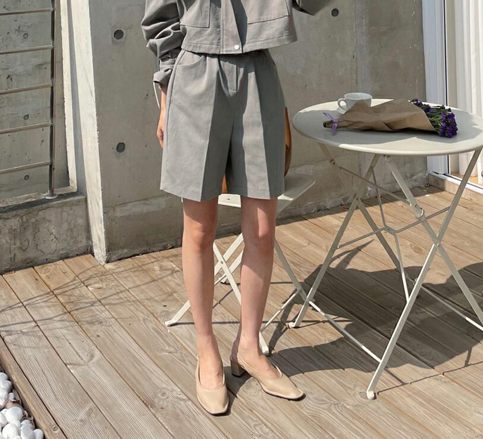 ベルト付ハーフパンツ・全2色・t61850 レディース 【pt】【韓国 ファッション ボトムス ショート ショートパンツ ワイド ワイドパンツ ハーフ丈の ウエストベルト 体型カーバー カジュアル 夏 春】