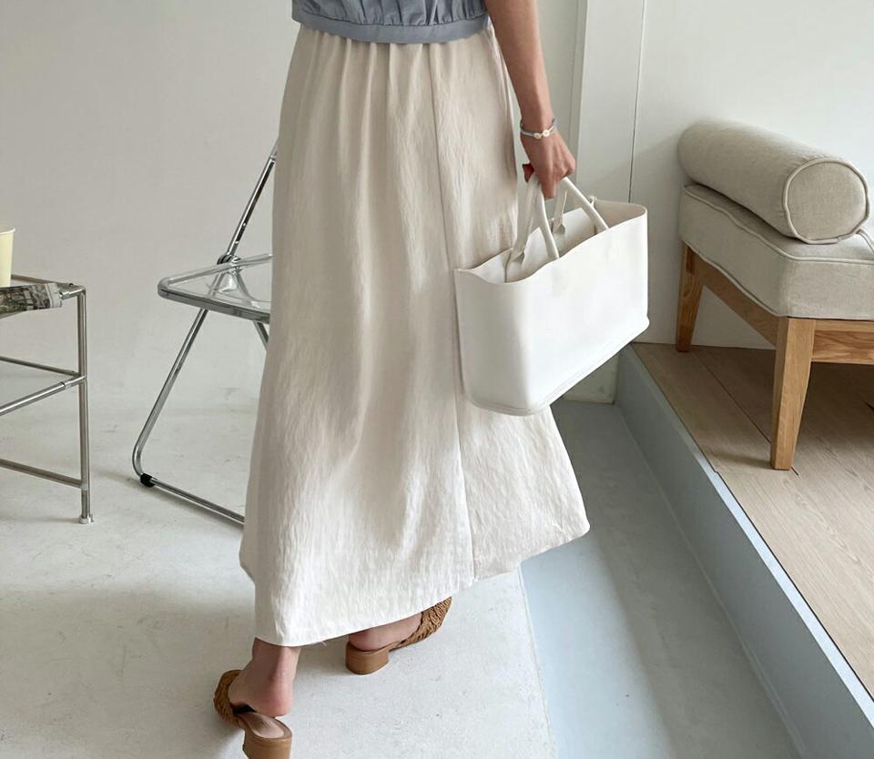 フレアロングスカート・全3色・t61858 レディース 【sk】【韓国 ファッション ボトムス スカート ロング ロングスカート フェミニン Aラインスカート フレア Aライン 体型カバー カジュアル 夏 春】