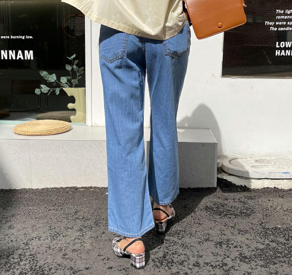 ハイウエストワイドデニムパンツ・全2色・t63303 レディース 【pt】 韓国 ファッション ボトムス ロング ロングパンツ デニム デニムパンツ ワイドデニム ハイウエスト 足長 美脚 体型カーバー 10分丈 十分丈 カジュアル デイリー 夏 春