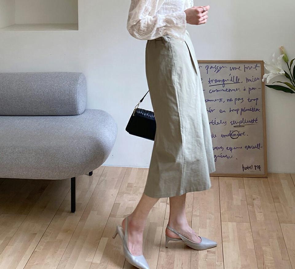 ツーボタンロングスカート・全4色・t63295 レディース 【sk】【韓国 ファッション ボトムス スカート ロング ロングスカート ツーボタン スリット フェミニン 体型カバー カジュアル ベーシック 夏 春】