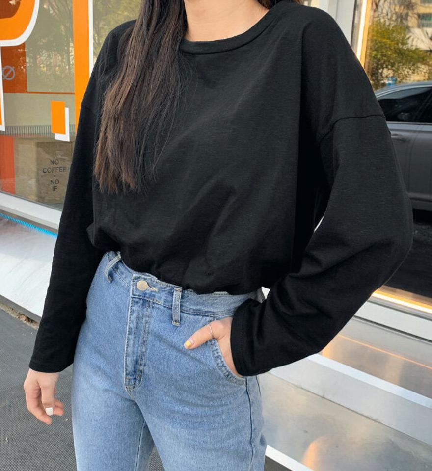 HOTPING(ホッピン)センチメンタル長袖Tシャツ【4/8up_ka】 トップス 春 tシャツ 長袖 カットソー ロンt 無地 トップス 【5】