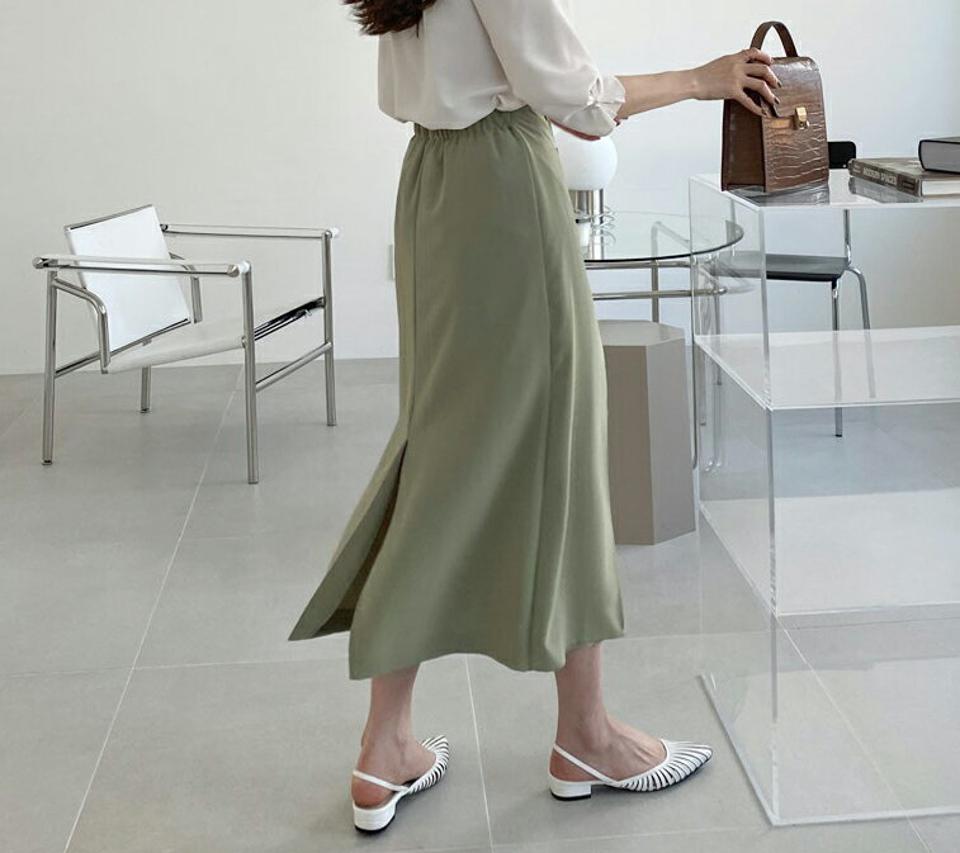 ボタンスリットスカート・全3色・t67800 レディース 【sk】 スカート ロング ロングスカート スリット 単色 シンプル 大人 カジュアル 春 秋 韓国 ファッション ハイホリHIHOLLI