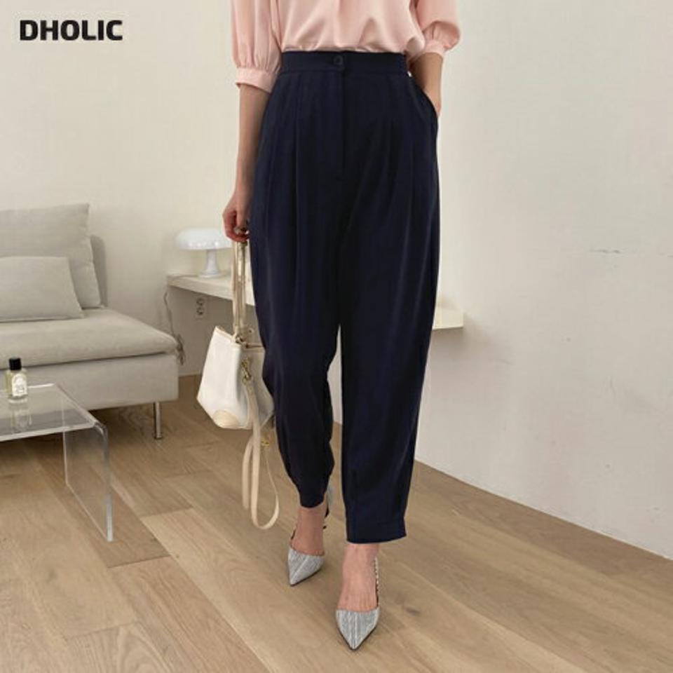 タックジョガースラックスパンツ・全3色・b67795 レディース 【pt】【スラックス パンツ ズボン ロングパンツ ジョガーパンツ タック 単色 無地 シンプル 大人 ベーシック カジュアル オフィスカジュアル 春 秋 韓国 ファッション】【ハイホリHIHOLLI】