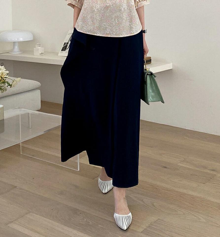 ラッフルワイドパンツ・全4色・b67799 レディース 【pt】【ワイドパンツ パンツ ズボン ロングパンツ ラッフル フリル 単色 シンプル 可愛い かわいい 体型カバー 春 秋 韓国 ファッション】【ハイホリHIHOLLI】