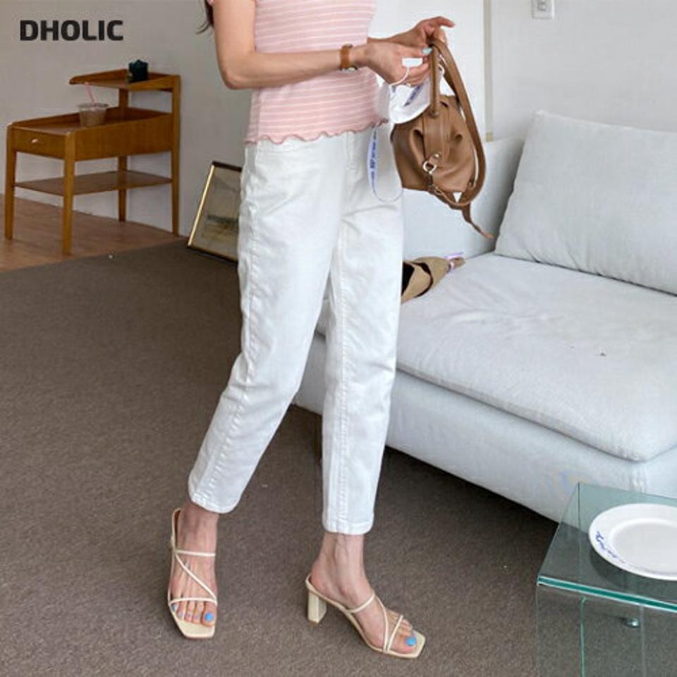 マスクストラップ付ストレートパンツ・全3色・t57200 レディース 【pt】【韓国 ファッション ボトムス ロング ロングパンツ マスクストラップ セット テーパード スリム ストレート 美脚 体型カーバー 10分丈 十分丈 カジュアル デイリー 夏 春】