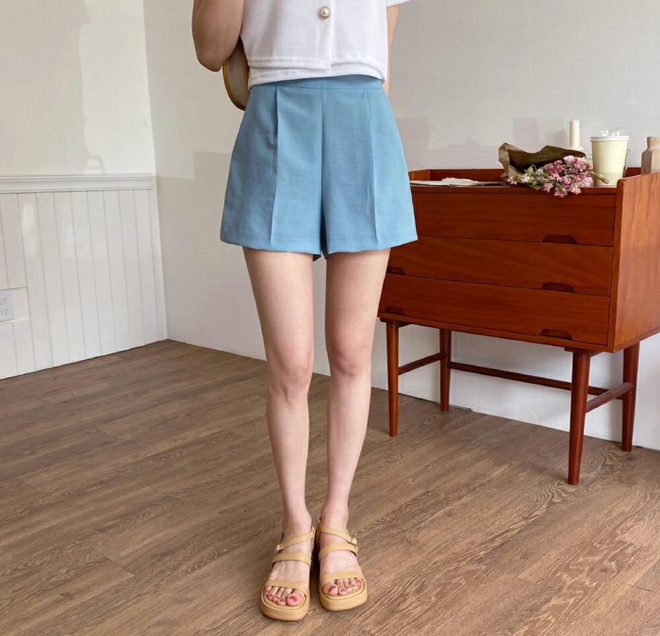 【只今10%OFF】ショートスラックス・全3色・t57186 レディース 【pt】【韓国 ファッション ボトムス ショート ショートパンツ ショートスラックス スラックス モダン カジュアル ルーズ ゆったり 体型カーバー 夏 春】