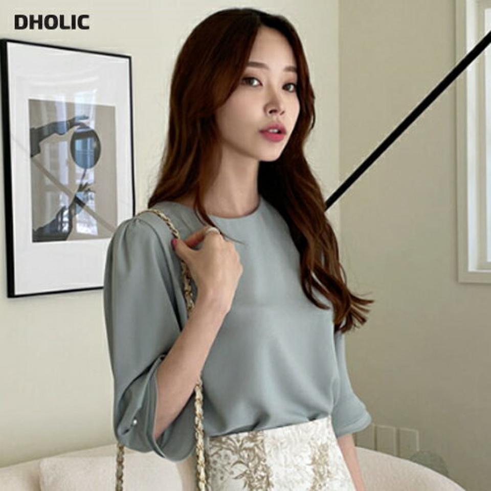 ティアードスリーブブラウス・全5色・67774 レディース 【bl】 トップス ブラウス ティアード ボリューム 七分丈 七分袖 7分丈 7分袖 フェミニン 上品 パール きれいめ 春 秋 韓国 ファッション ハイホリHIHOLLI