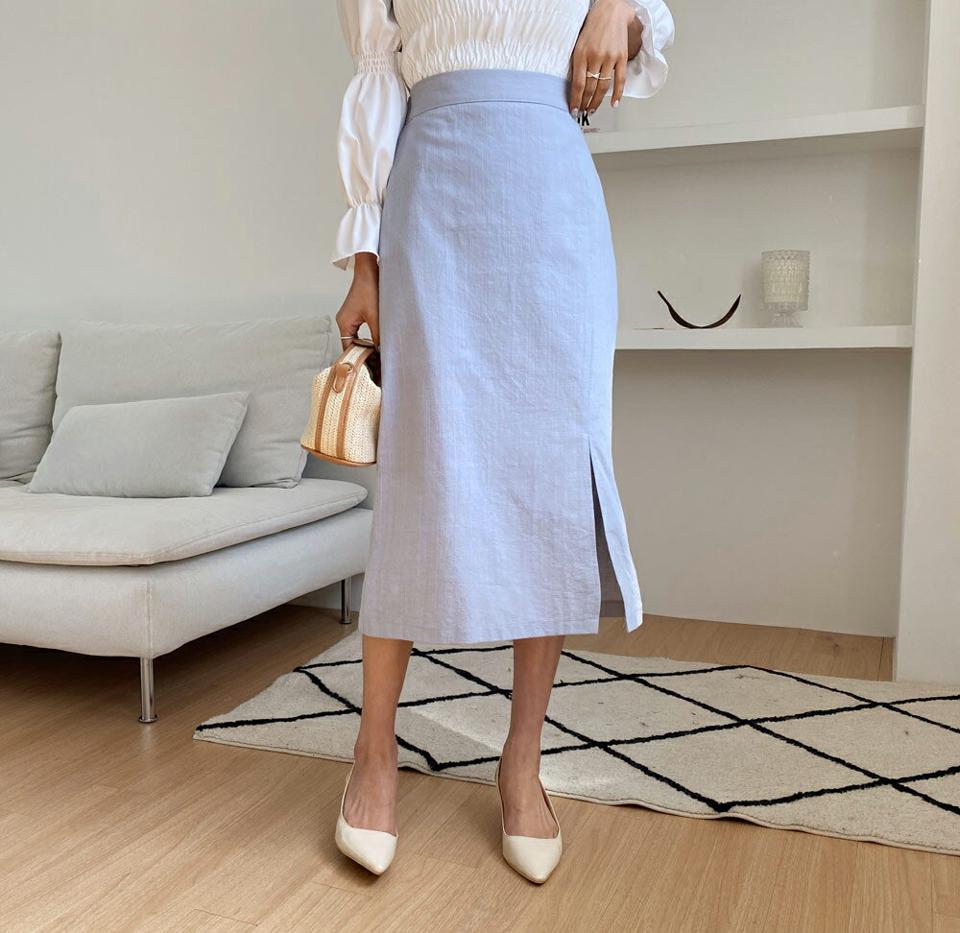 コットンスリットスカート・全5色・t65163 レディース 【sk】 韓国 ファッション ボトムス スカート ロング ロングスカート ベーシック コットンスカート スリット コットン 体型カバー 細身 カジュアル ベーシック フェミニン 夏 春