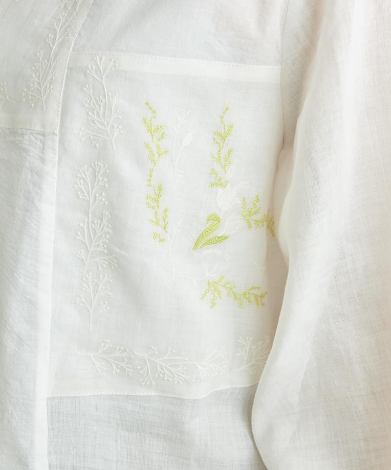 小さなチューリップ刺繍　パッチワークブラウス（Lene non finito）