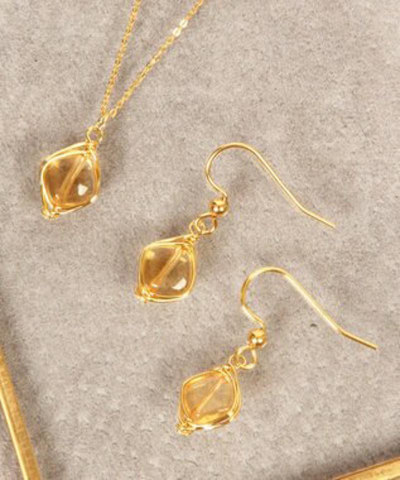 【特別な12誕生石】11月シトリンピアス×ネックレスセット