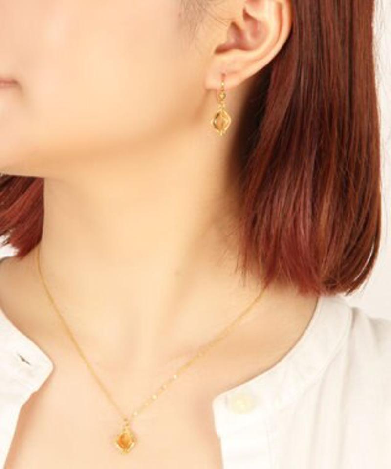 【特別な12誕生石】11月シトリンピアス×ネックレスセット