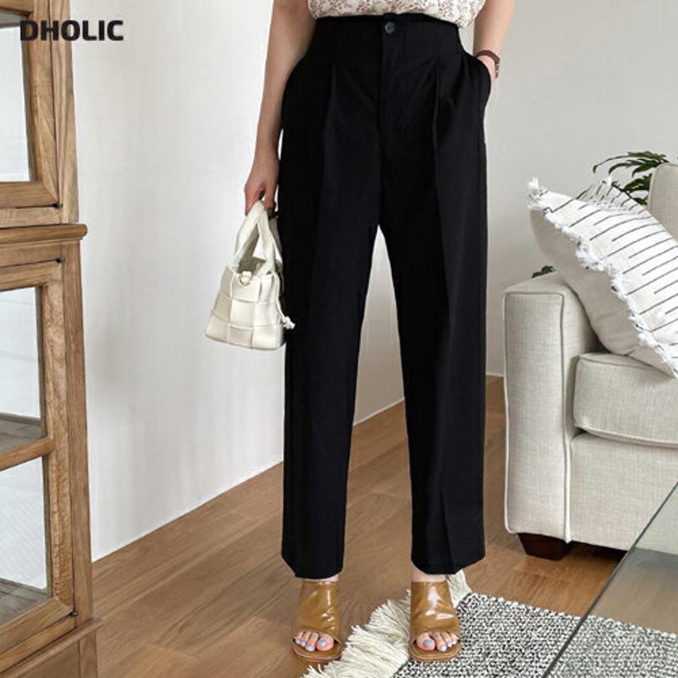 コットンワイドタックパンツ・全3色・t67972 レディース 【pt】【パンツ ズボン ロングパンツ 長ズボン 単色 無地 シンプル ベーシック 大人 オフィスカジュアル 会社 通勤 春 夏 秋 韓国 ファッション】【ハイホリHIHOLLI】