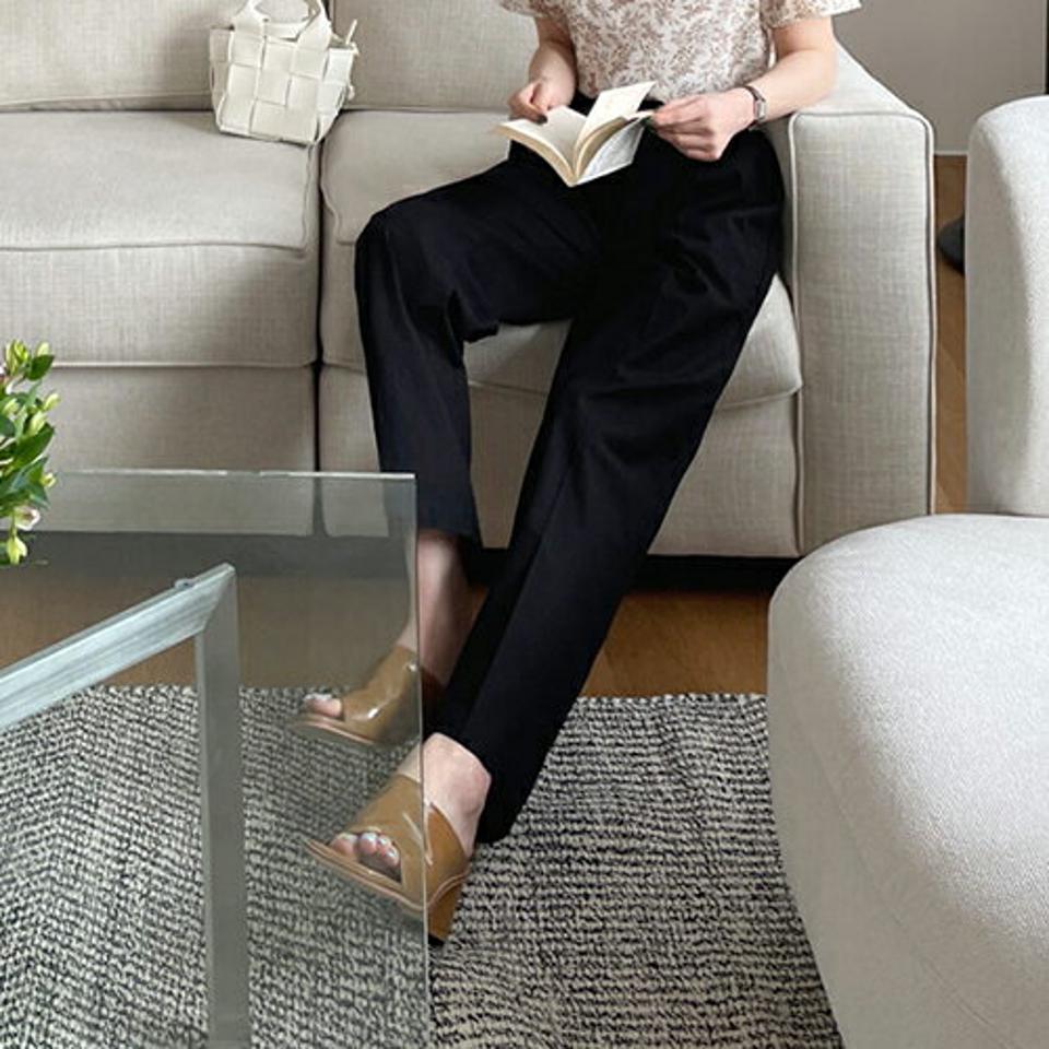 コットンワイドタックパンツ・全3色・t67972 レディース 【pt】【パンツ ズボン ロングパンツ 長ズボン 単色 無地 シンプル ベーシック 大人 オフィスカジュアル 会社 通勤 春 夏 秋 韓国 ファッション】【ハイホリHIHOLLI】