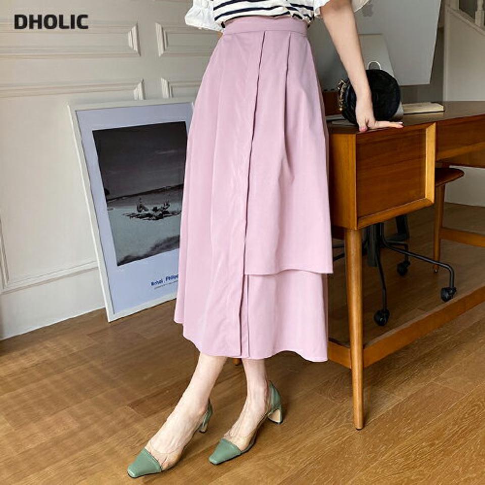 アンバランススカート・全3色・b67892 レディース 【sk】【スカート ロング ロングスカート アンバランス 単色 無地 シンプル タック フレア 春 夏 秋 韓国 ファッション】【ハイホリHIHOLLI】