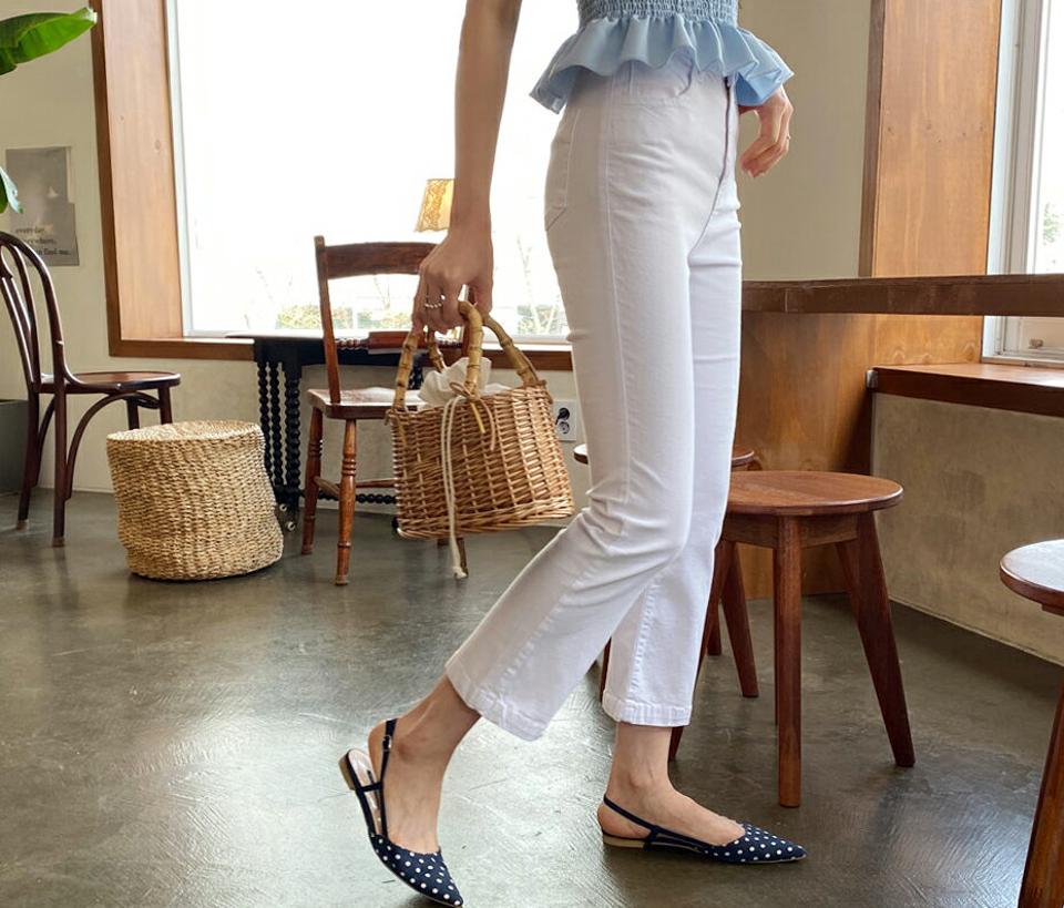 マスクストラップ付フレアパンツ・全2色・t61906 レディース 【pt】【韓国 ファッション ボトムス ロング ロングパンツ ロゴ マスクストラップ スリム ブーツカット フィット スキニー タイト 美脚 体型カーバー 10分丈 十分丈 夏 春】