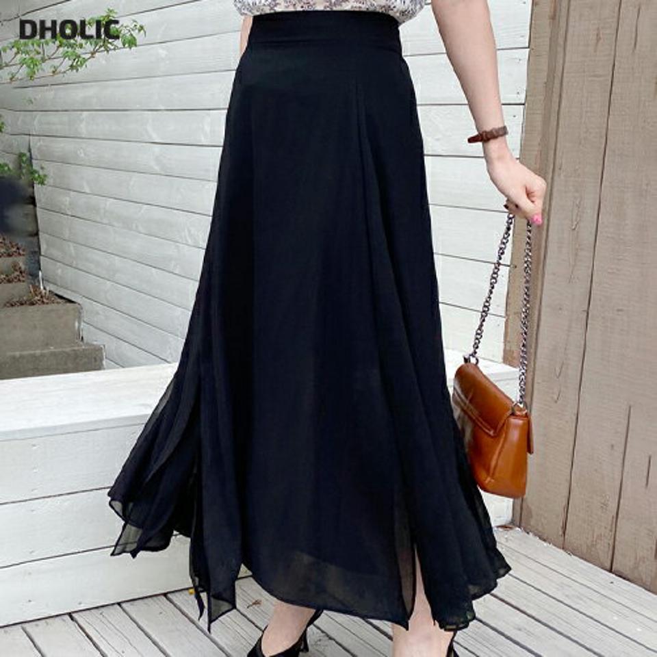 Aラインスリットスカート・全4色・b67894 レディース 【sk】【スカート ロング ロングスカート Aライン スリット 単色 無地 シンプル フェミニン 大人 スリット 春 秋 韓国 ファッション】【ハイホリHIHOLLI】