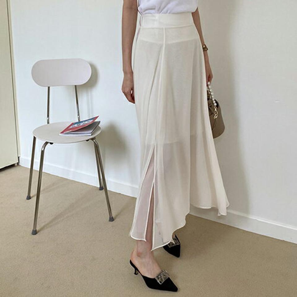 Aラインスリットスカート・全4色・b67894 レディース 【sk】【スカート ロング ロングスカート Aライン スリット 単色 無地 シンプル フェミニン 大人 スリット 春 秋 韓国 ファッション】【ハイホリHIHOLLI】