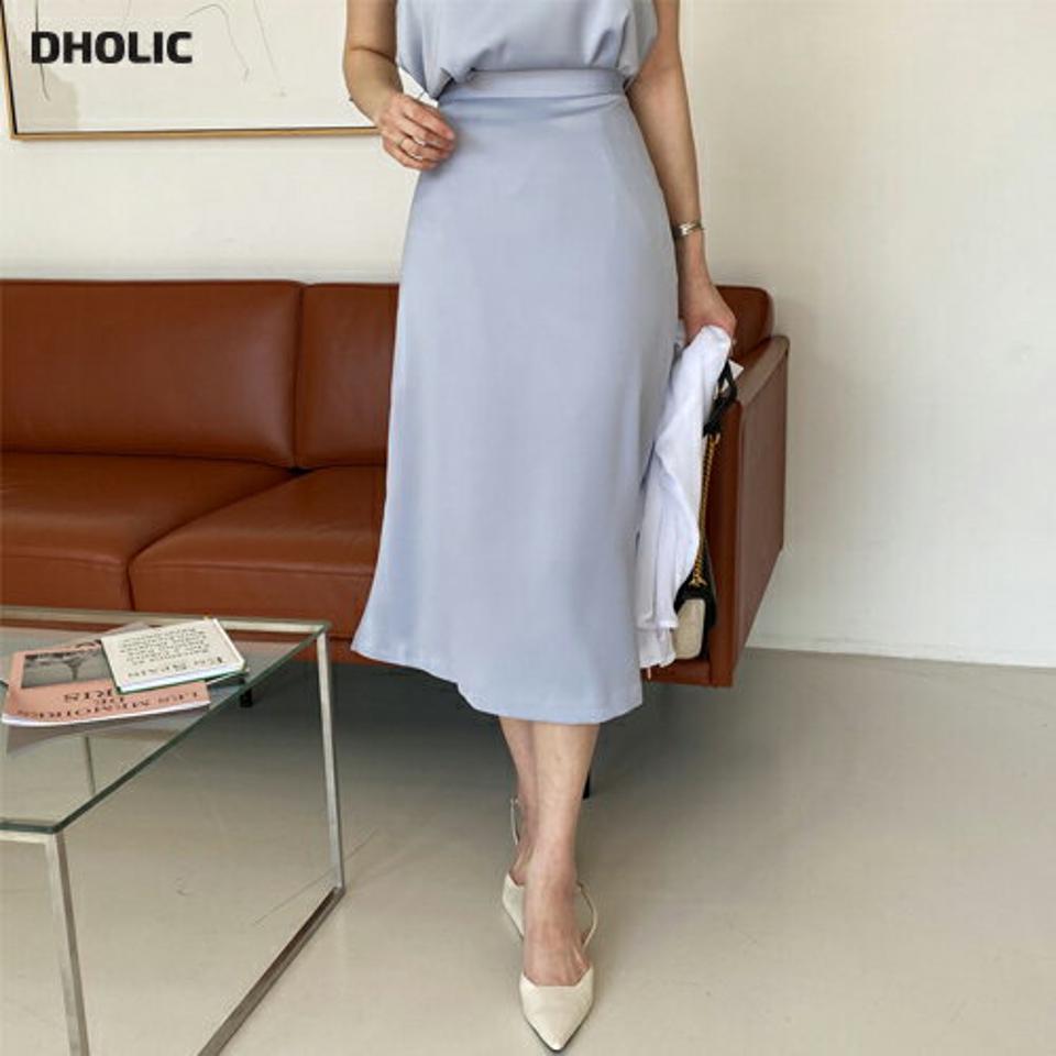 シルキーフレアスカート・全4色・t63367 レディース 【sk】【韓国 ファッション ボトムス スカート ロング ロングスカート シルキー 光沢 フレア 体型カバー 細身 カジュアル ベーシック フェミニン 夏 春】