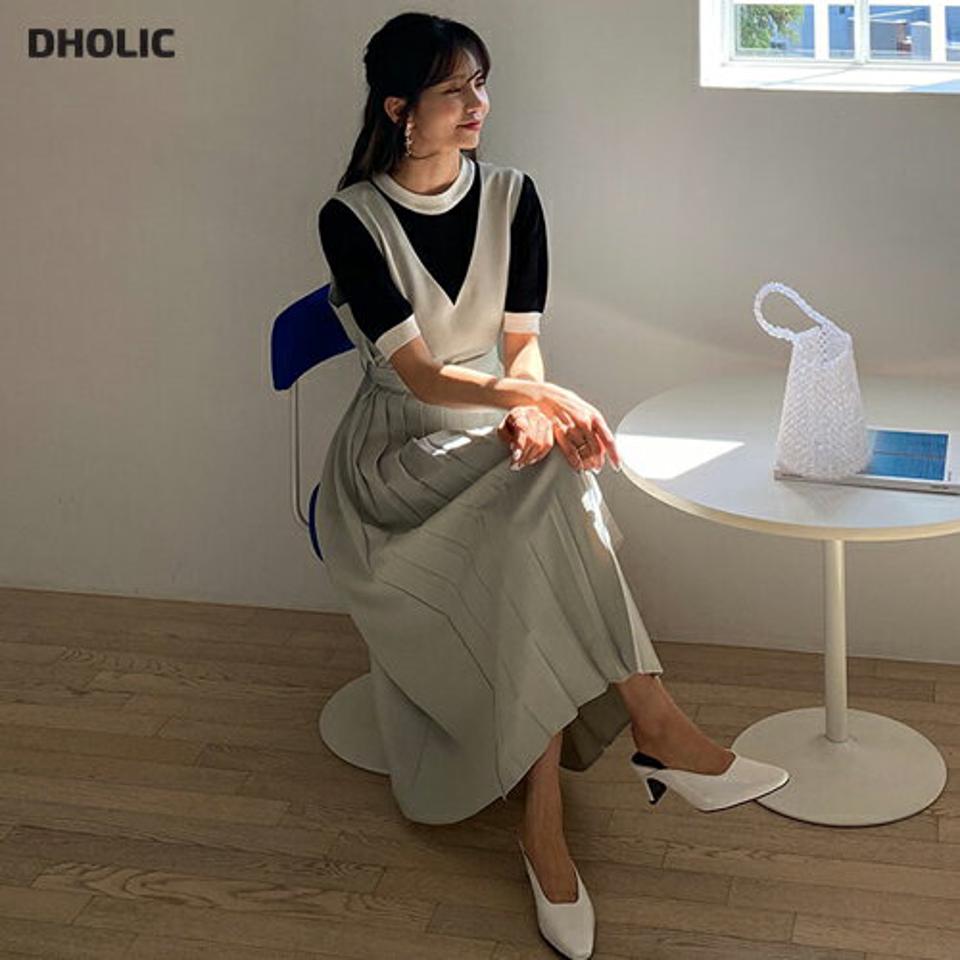 【全品10%OFF】ベルト付Vネックプリーツワンピース・全5色・t63374 レディース 【ops】【韓国 ファッション ワンピース ロング ロングワンピース Vネック スリーブレス ノースリーブ プリーツ ベルト セット ルーズ ゆったり 細身 体型カバー 夏 春】