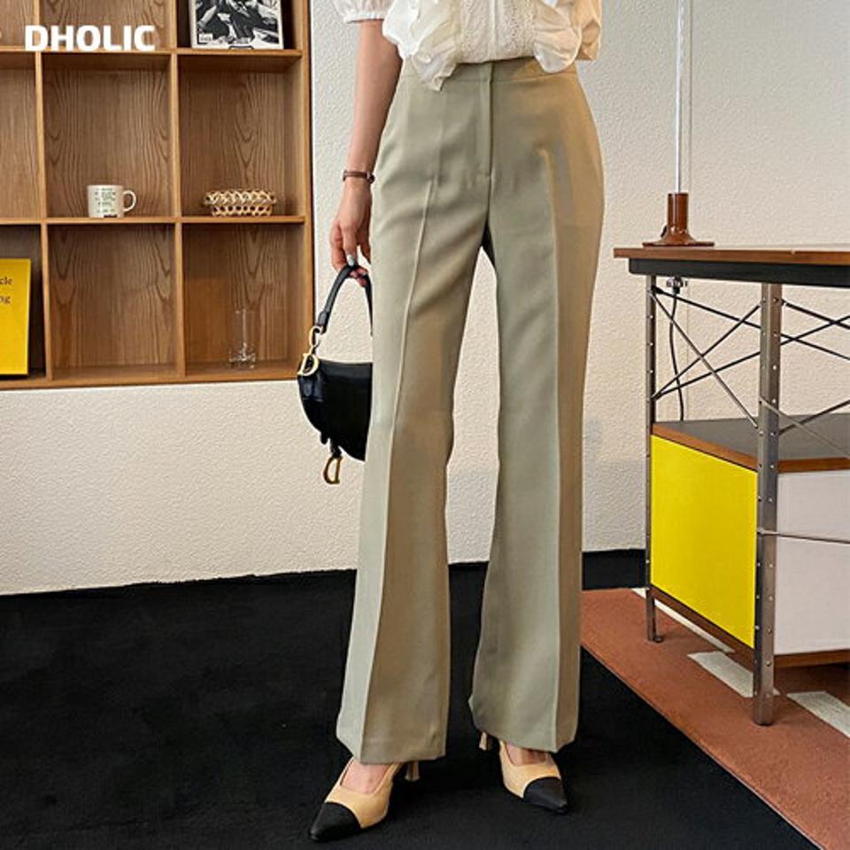 【只今10%OFF】フレアスリムスラックス・全3色・t63382 レディース 【pt】【韓国 ファッション ボトムス ロング ロングパンツ スラックス ロングスラックス スリム フィット ブーツカット オフィス オフィスカジュアル 美脚 体型カーバー 10分丈 十分丈 夏 春】