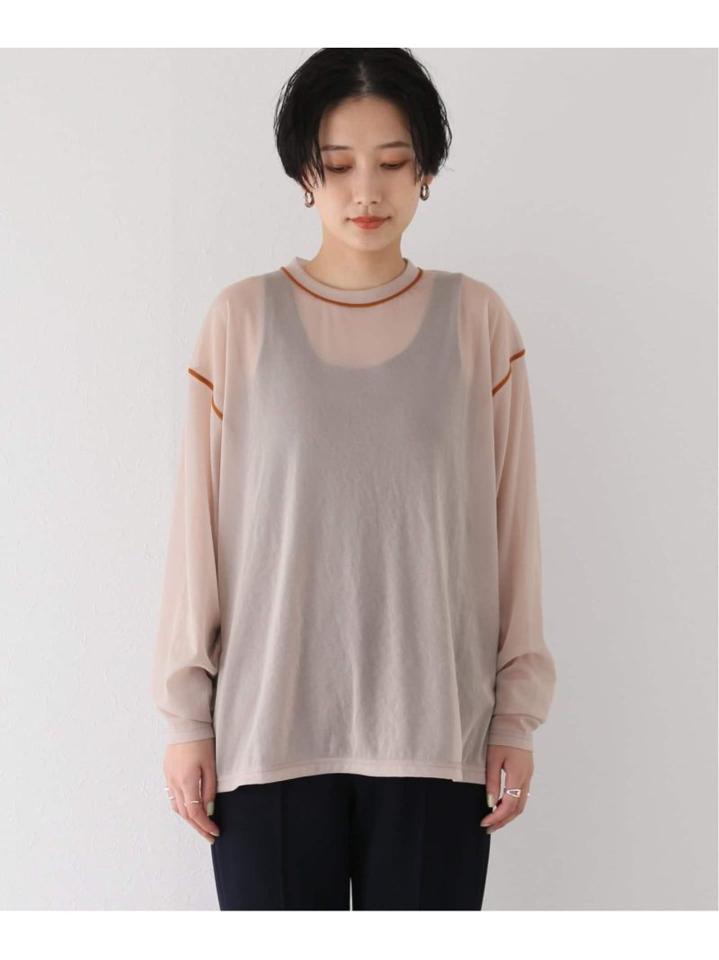 【CLANE/クラネ】 LINE SHEER :ロングスリーブTシャツ