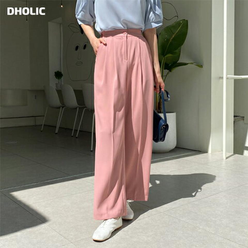 ツータックスラックスパンツ・全4色・t57236 レディース 【pt】【韓国 ファッション ボトムス ロング ロングパンツ スラックス ツータック ボリューム ワイド スリム オフィス オフィスカジュアル 美脚 体型カーバー 10分丈 十分丈 夏 春】