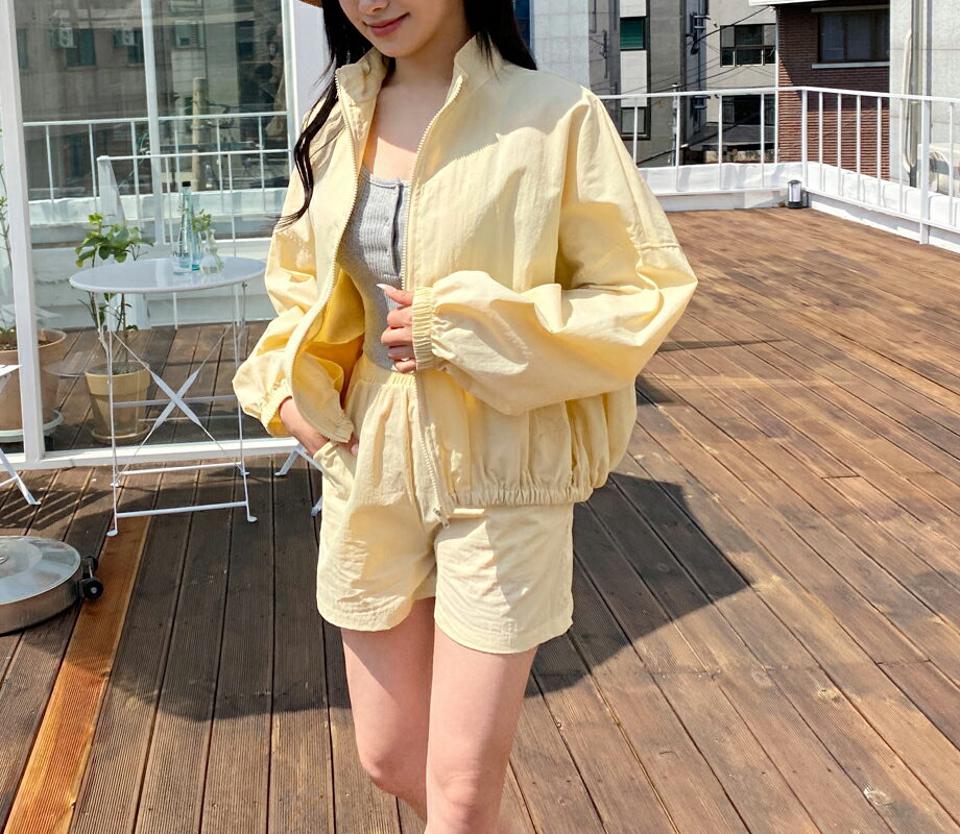 ハーフネックジャンパー&ショートパンツSET・全5色・t63852 レディース 【pt】【韓国 ファッション ボトムス パンツ ショート ショートパンツ セットアップ スポーティ ジャンパー ハーフネック カジュアル デイリー 春 夏】【NIJU】