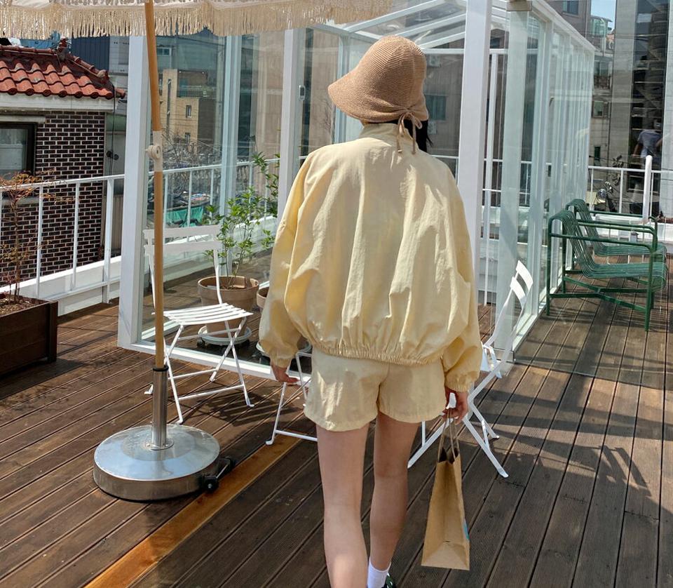 ハーフネックジャンパー&ショートパンツSET・全5色・t63852 レディース 【pt】【韓国 ファッション ボトムス パンツ ショート ショートパンツ セットアップ スポーティ ジャンパー ハーフネック カジュアル デイリー 春 夏】【NIJU】