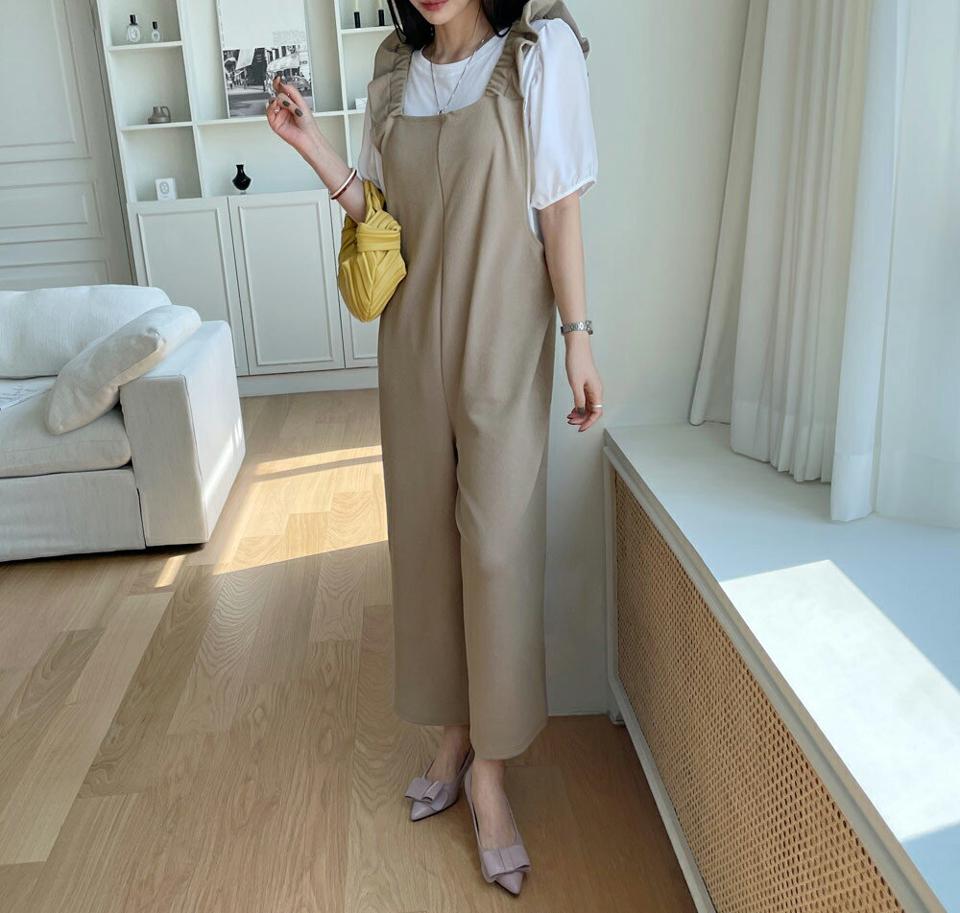 ≪人気商品再入荷≫ショルダーフリルオールインワン・全3色・b67956 レディース 【pt】 オールインワン パンツ ズボン ロングパンツ フリル 単色 無地 シンプル 可愛い かわいい ガーリー 春 夏 秋 韓国ファッション ハイホリHIHOLLI