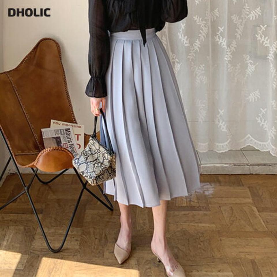 プリーツロングスカート・全5色・t65204 レディース 【sk】【韓国 ファッション ボトムス スカート ロング ロングスカート プリーツスカート プリーツ Aライン 体型カバー 細身 カジュアル ベーシック フェミニン 夏 春】