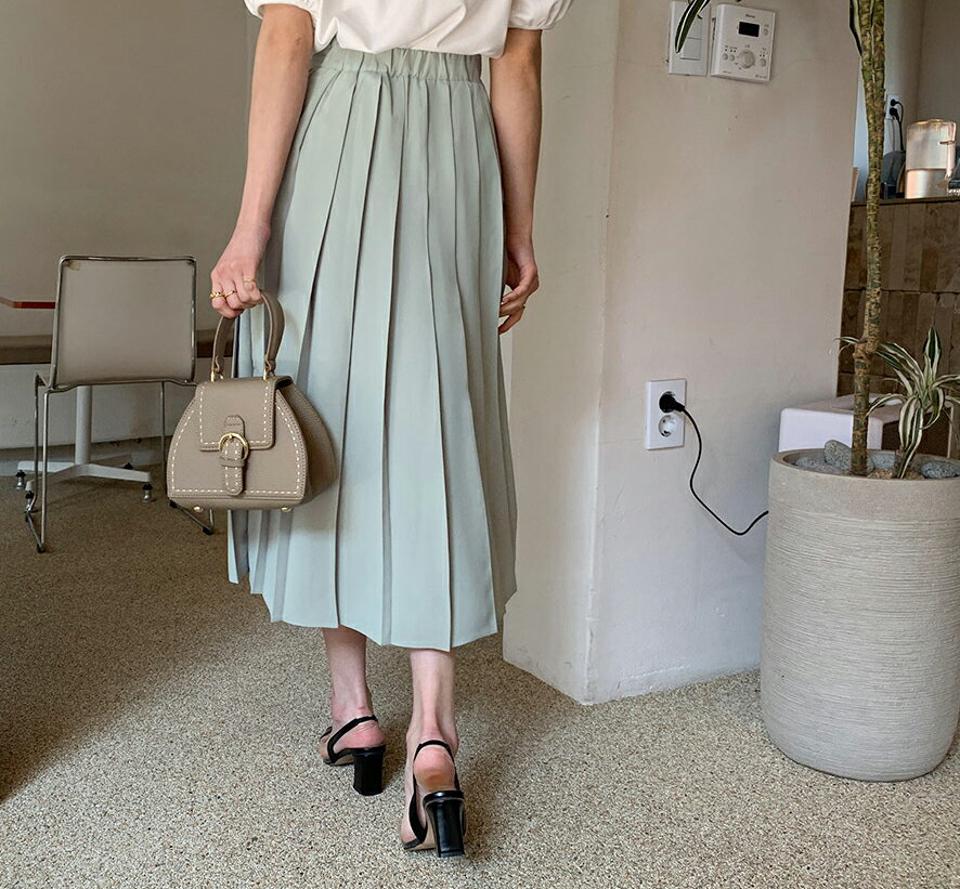 プリーツロングスカート・全5色・t65204 レディース 【sk】【韓国 ファッション ボトムス スカート ロング ロングスカート プリーツスカート プリーツ Aライン 体型カバー 細身 カジュアル ベーシック フェミニン 夏 春】