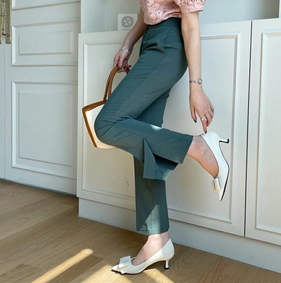 スリットアンバランスパンツ・全3色・b67958 レディース 【pt】スラックス パンツ ズボン ロングパンツ アンバランス スリット 単色 無地 シンプル 大人 きれいめ ベーシック オフィスカジュアル カラーパンツ 春 秋 韓国ファッション ハイホリHIHOLLI