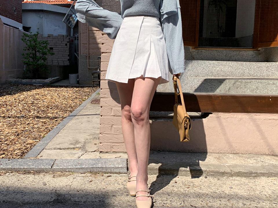 コットンタックミニスカート・全4色・t65206 レディース 【sk】【韓国 ファッション ボトムス スカート ミニ ミニスカート コットン ラップ調 アンバランス丈 美脚 体型カバー 細身 カジュアル ベーシック フェミニン 夏 春】