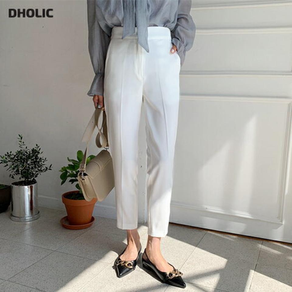 シークレットゴムスリムスラックス・全3色・b65208 レディース 【pt】【韓国 ファッション ボトムス ロング ロングパンツ スラックス ロングスラックス スリム フィット オフィス オフィスカジュアル 美脚 体型カーバー 10分丈 十分丈 夏 春】