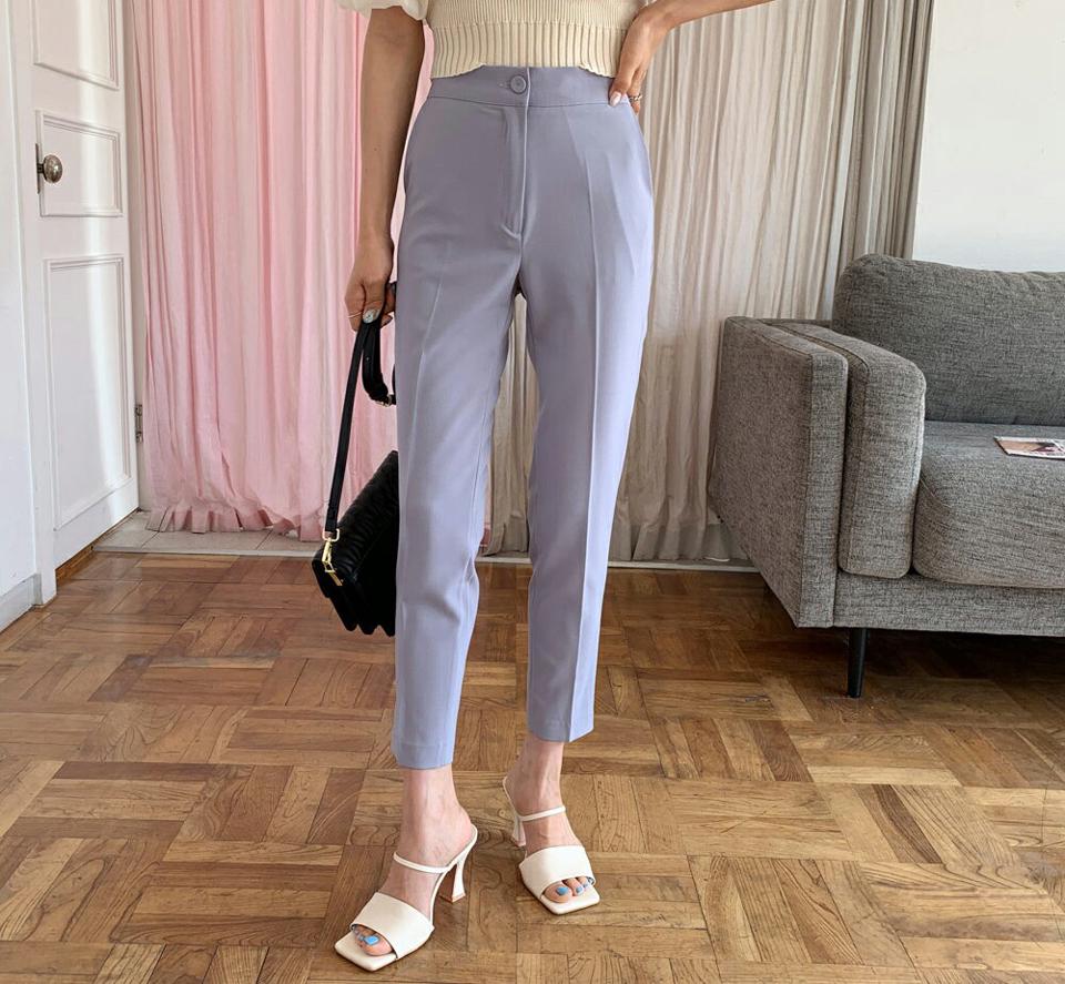 シークレットゴムスリムスラックス・全3色・b65208 レディース 【pt】【韓国 ファッション ボトムス ロング ロングパンツ スラックス ロングスラックス スリム フィット オフィス オフィスカジュアル 美脚 体型カーバー 10分丈 十分丈 夏 春】