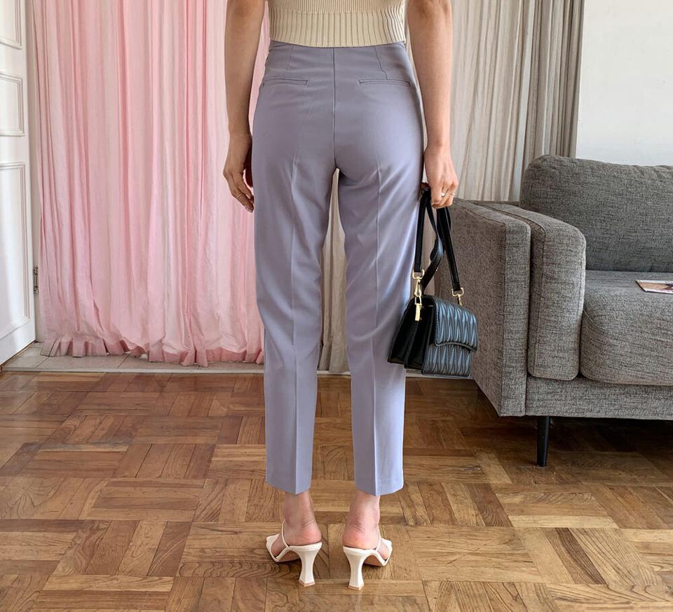 シークレットゴムスリムスラックス・全3色・b65208 レディース 【pt】【韓国 ファッション ボトムス ロング ロングパンツ スラックス ロングスラックス スリム フィット オフィス オフィスカジュアル 美脚 体型カーバー 10分丈 十分丈 夏 春】