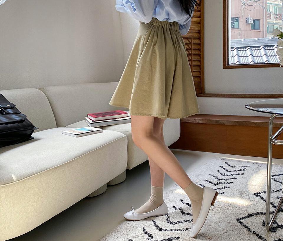 フレアショートパンツ・全3色・b63841 レディース 【pt】【韓国 ファッション ボトムス パンツ ショート ショートパンツ リネン風 フレア ワイドパンツ ワイド 体型カーバー カジュアル デイリー 春 夏】【NIJU】