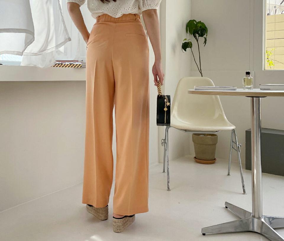 ツータックワイドスラックス・全4色・t67928 レディース 【pt】【スラックス パンツ ズボン ロングパンツ ワイド ツータック 単色 無地 シンプル 大人 きれいめ オフィスカジュアル 通勤 会社 春 秋 韓国 ファッション】【ハイホリHIHOLLI】