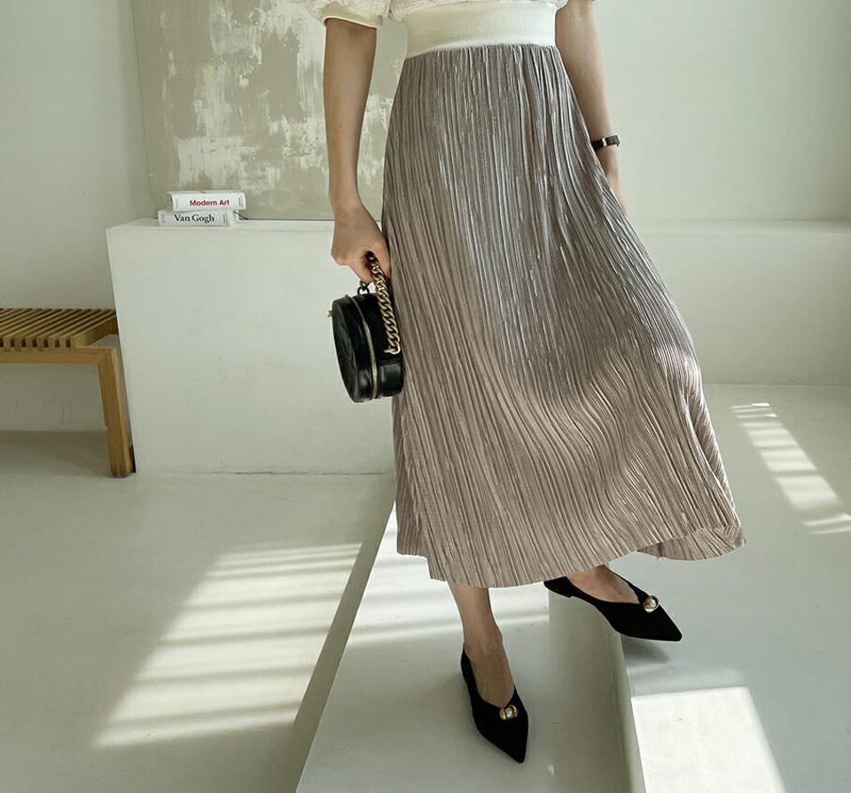 ツイードプリーツワンピース・全2色・b67920 レディース 【ops】 ワンピース ロング ロングワンピース 半袖 ハーフスリーブ ツイード ツイード パフ袖 フェミニン 大人 かわいい 春 夏 韓国 ファッション ハイホリHIHOLLI