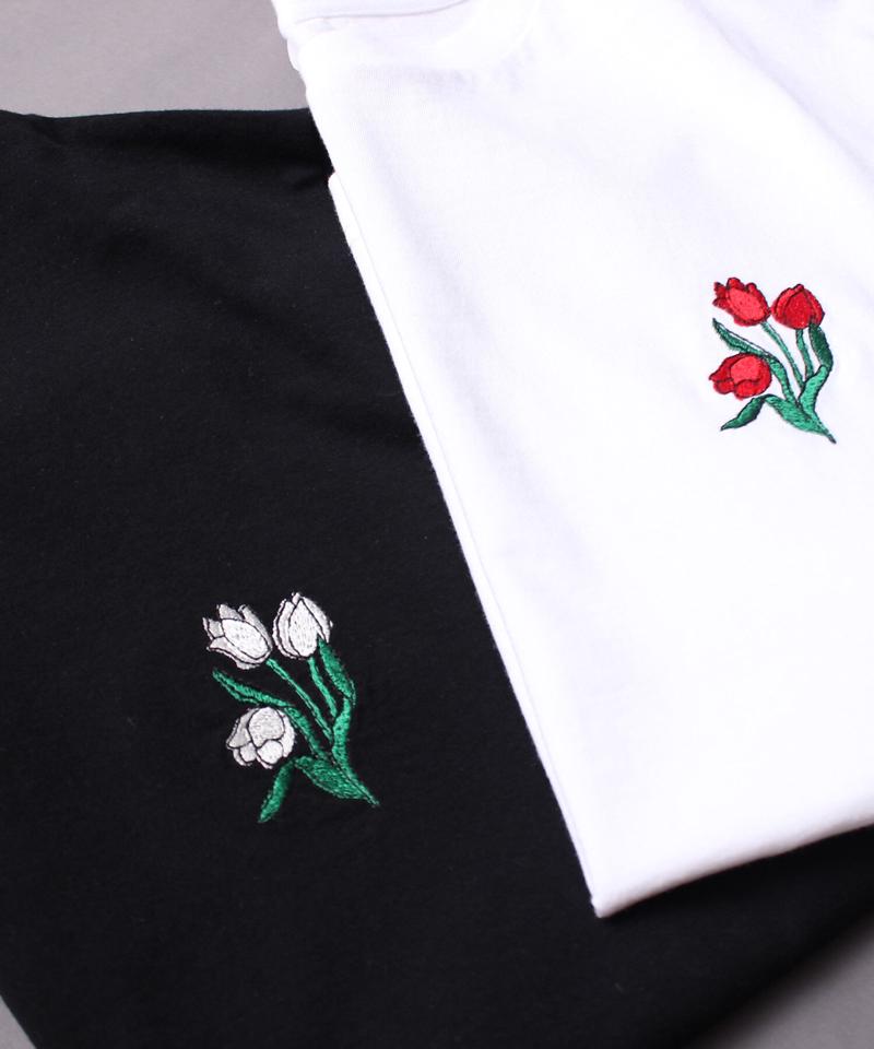 ○チューリップ刺繍　Tシャツ（Lene non finito）