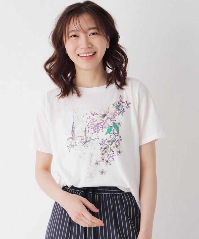 スパングルフラワーTシャツ