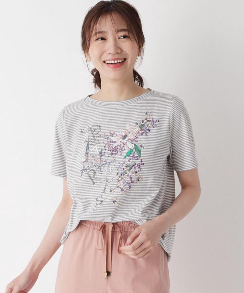 スパングルフラワーTシャツ