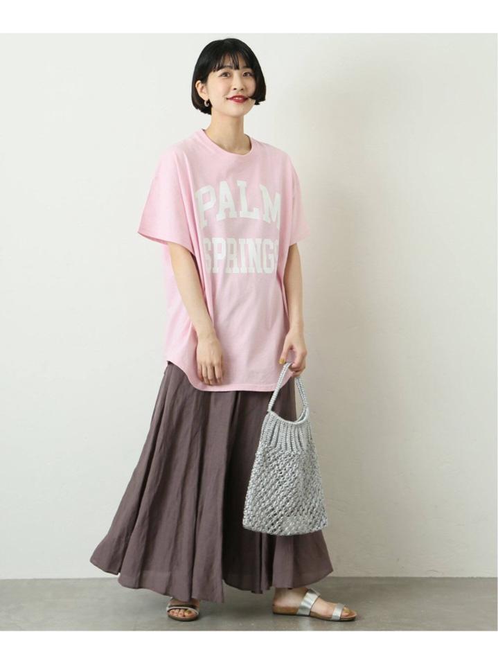 ラウンドヘム ロゴTシャツ
