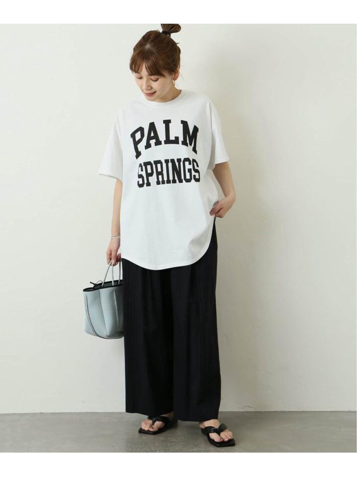 ラウンドヘム ロゴTシャツ